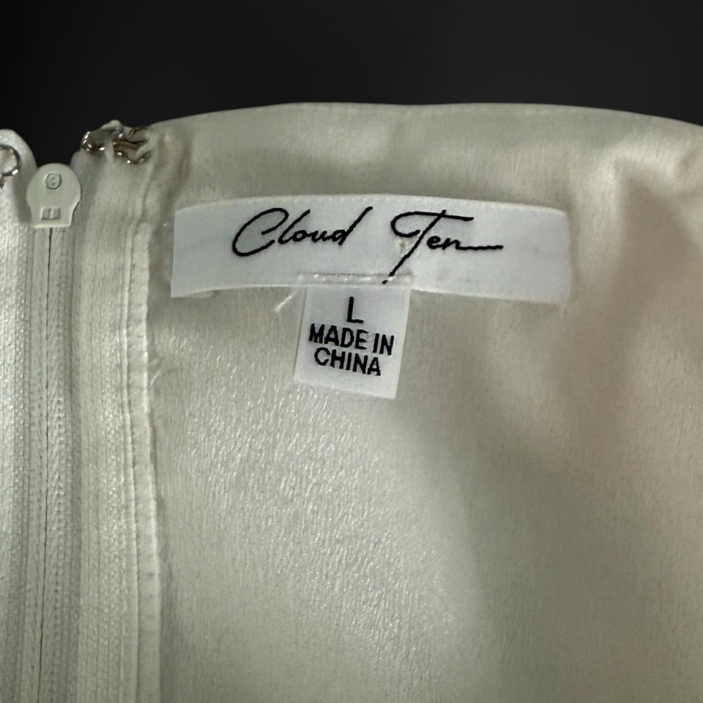 Cloud Ten Bow Crop Top White Rhinestone Women Large Coquette Party Cropped - Picture 5 of 9